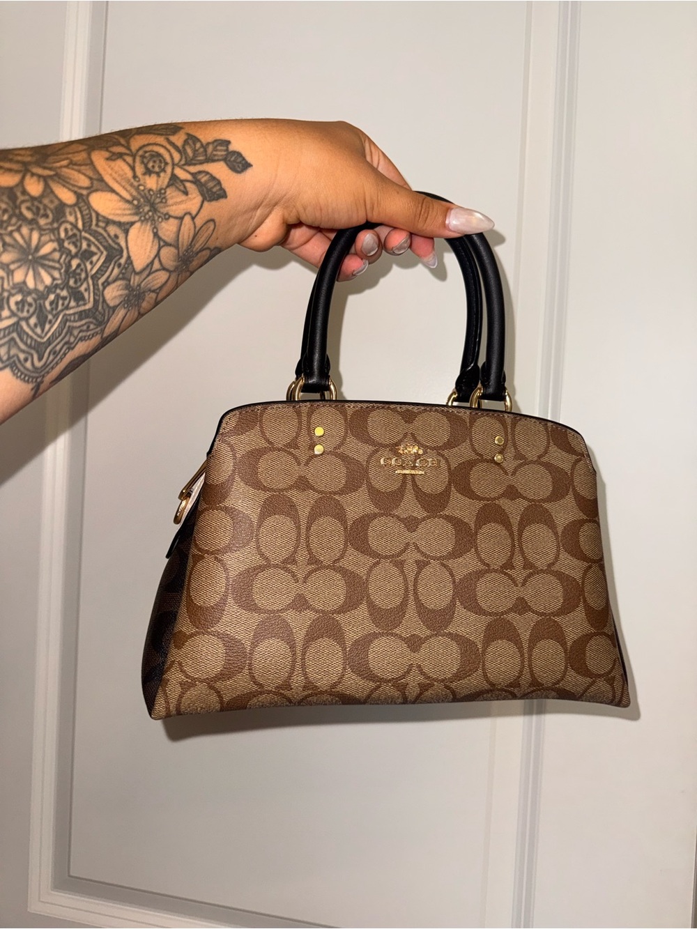 Coach Small Lillie Signature Canvas Satchel